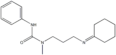 N-Methyl-N-(3-cyclohexylideneaminopropyl)-N'-phenylurea Struktur