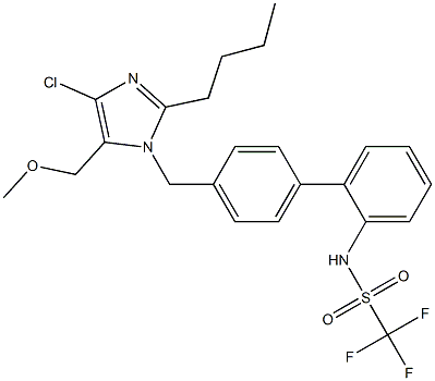 N-[4'-[(2-Butyl-4-chloro-5-methoxymethyl-1H-imidazol-1-yl)methyl]-1,1'-biphenyl-2-yl]trifluoromethanesulfonamide Struktur