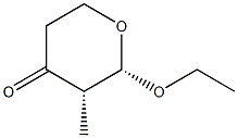 (2S,3S)-2-Ethoxy-3-methyl-2,3,5,6-tetrahydro-4H-pyran-4-one Struktur