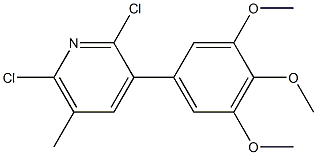 2,6-Dichloro-3-(3,4,5-trimethoxyphenyl)-5-methylpyridine Struktur