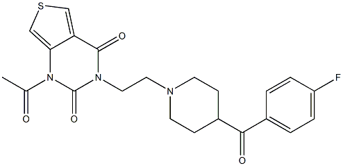 1-Acetyl-3-[2-[4-(4-fluorobenzoyl)piperidino]ethyl]thieno[3,4-d]pyrimidine-2,4(1H,3H)-dione Struktur