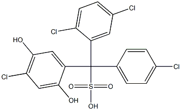 (4-Chlorophenyl)(2,5-dichlorophenyl)(4-chloro-2,5-dihydroxyphenyl)methanesulfonic acid Struktur