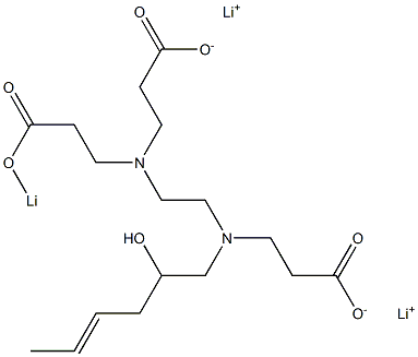 4-(2-Hydroxy-4-hexenyl)-7-(2-lithiooxycarbonylethyl)-4,7-diazadecanedioic acid dilithium salt Struktur