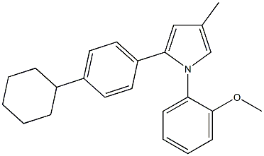 2-(p-Cyclohexylphenyl)-1-(o-methoxyphenyl)-4-methyl-1H-pyrrole Struktur