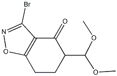 3-Bromo-4,5,6,7-tetrahydro-5-(dimethoxymethyl)-1,2-benzisoxazol-4-one Struktur