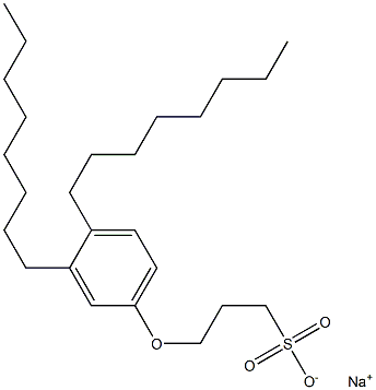 3-(3,4-Dioctylphenoxy)propane-1-sulfonic acid sodium salt Struktur