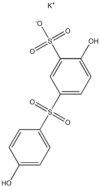 5-(4-Hydroxyphenylsulfonyl)-2-hydroxybenzenesulfonic acid potassium salt Struktur