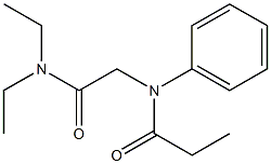 N-[(Diethylcarbamoyl)methyl]-N-phenylpropionamide Struktur