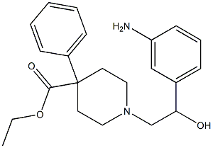 1-[2-Hydroxy-2-(3-aminophenyl)ethyl]-4-phenylpiperidine-4-carboxylic acid ethyl ester Struktur