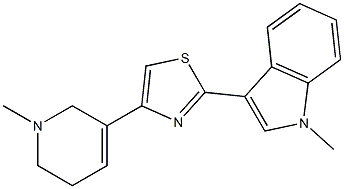 1-Methyl-3-[4-[(1,2,5,6-tetrahydro-1-methylpyridin)-3-yl]-2-thiazolyl]-1H-indole Struktur