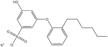 5-Hydroxy-2'-hexyl[oxybisbenzene]-3-sulfonic acid potassium salt Struktur