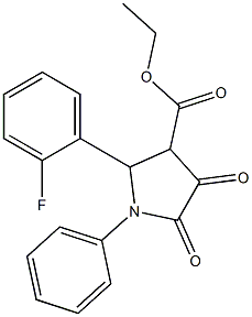 1-Phenyl-2-(2-fluorophenyl)-4,5-dioxopyrrolidine-3-carboxylic acid ethyl ester Struktur