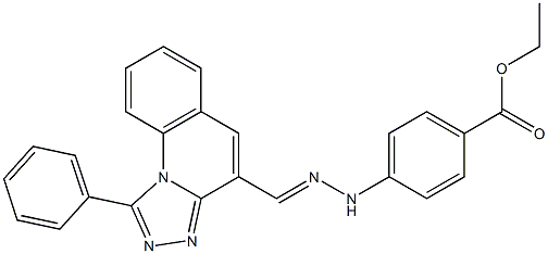 4-[2-[[1-Phenyl[1,2,4]triazolo[4,3-a]quinolin-4-yl]methylene]hydrazino]benzoic acid ethyl ester Struktur