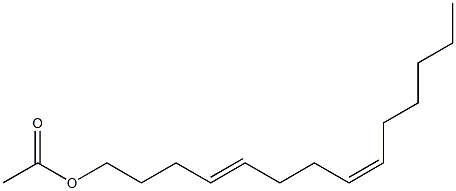 (4E,8Z)-1-Acetoxy-4,8-tetradecadiene Struktur