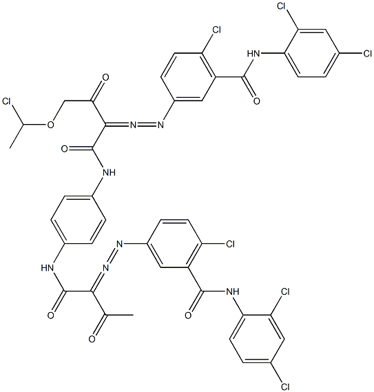 3,3'-[2-[(1-Chloroethyl)oxy]-1,4-phenylenebis[iminocarbonyl(acetylmethylene)azo]]bis[N-(2,4-dichlorophenyl)-6-chlorobenzamide] Struktur