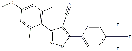 5-(4-Trifluoromethylphenyl)-3-(2,6-dimethyl-4-methoxyphenyl)-isoxazole-4-carbonitrile Struktur