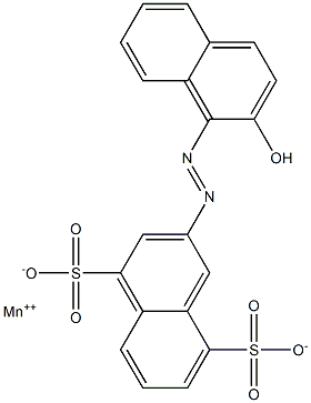 2-[(2-Hydroxy-1-naphtyl)azo]-4,8-naphthalenedisulfonic acid manganese(II) salt Struktur