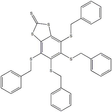 4,5,6,7-Tetrakis(benzylthio)-1,3-benzodithiol-2-thione Struktur