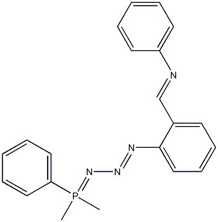 1-[2-(Phenyliminomethyl)phenyl]-3-[dimethylphenylphosphoranylidene]triazene Struktur