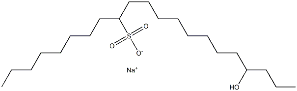 18-Hydroxyhenicosane-9-sulfonic acid sodium salt Struktur