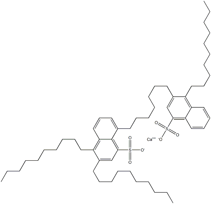 Bis(3,4-didecyl-1-naphthalenesulfonic acid)calcium salt Struktur