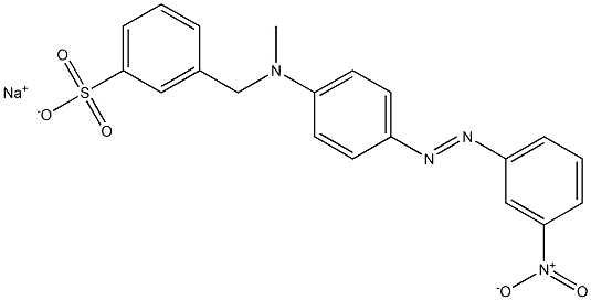 3-[N-Methyl-N-[4-[(3-nitrophenyl)azo]phenyl]aminomethyl]benzenesulfonic acid sodium salt Struktur