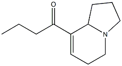 (+)-1-(1,2,3,5,6,8a-Hexahydroindolizin-8-yl)-1-butanone Struktur