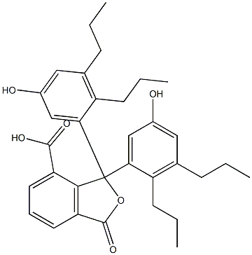 1,3-Dihydro-1,1-bis(5-hydroxy-2,3-dipropylphenyl)-3-oxoisobenzofuran-7-carboxylic acid Struktur