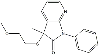 1,3-Dihydro-3-methyl-3-(2-methoxyethylthio)-1-phenyl-2H-pyrrolo[2,3-b]pyridin-2-one Struktur