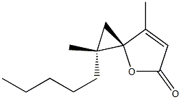 (2R,2'R)-3,2'-Dimethyl-2'-pentylspiro[furan-2(5H),1'-cyclopropan]-5-one Struktur