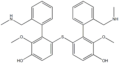 [2-(Methylaminomethyl)phenyl](3-methoxy-4-hydroxyphenyl) sulfide Struktur