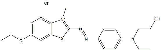 2-[p-(N-Ethyl-2-hydroxyethylamino)phenylazo]-6-ethoxy-3-methylbenzothiazolium chloride Struktur