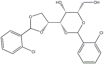 2-O,4-O:5-O,6-O-Bis(2-chlorobenzylidene)-D-glucitol Struktur