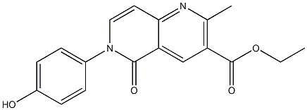 6-(4-Hydroxyphenyl)-2-methyl-5-oxo-5,6-dihydro-1,6-naphthyridine-3-carboxylic acid ethyl ester Struktur