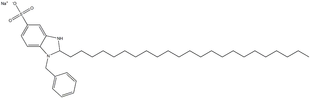 1-Benzyl-2,3-dihydro-2-tricosyl-1H-benzimidazole-5-sulfonic acid sodium salt Struktur