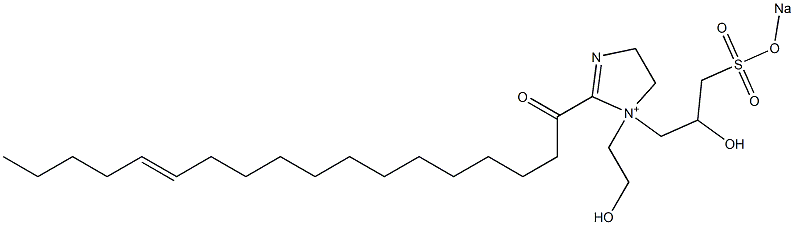 1-(2-Hydroxyethyl)-1-[2-hydroxy-3-(sodiooxysulfonyl)propyl]-2-(13-octadecenoyl)-2-imidazoline-1-ium Struktur