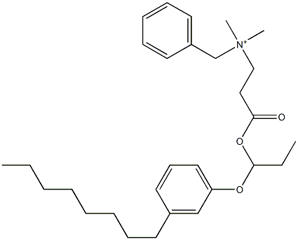 N,N-Dimethyl-N-benzyl-N-[2-[[1-(3-octylphenyloxy)propyl]oxycarbonyl]ethyl]aminium Struktur