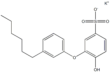 6-Hydroxy-3'-hexyl[oxybisbenzene]-3-sulfonic acid potassium salt Struktur