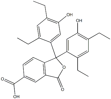 1,1-Bis(2,4-diethyl-5-hydroxyphenyl)-1,3-dihydro-3-oxoisobenzofuran-5-carboxylic acid Struktur