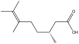 [R,(+)]-3,6,7-Trimethyl-6-octenoic acid Struktur