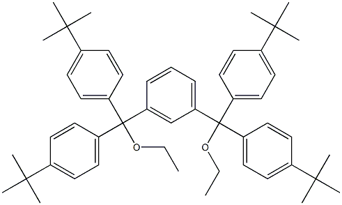 1,3-Bis[bis(4-tert-butylphenyl)ethoxymethyl]benzene Struktur