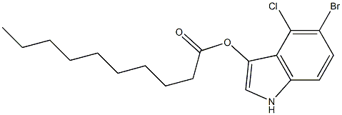 Decanoic acid 5-bromo-4-chloro-1H-indol-3-yl ester Struktur