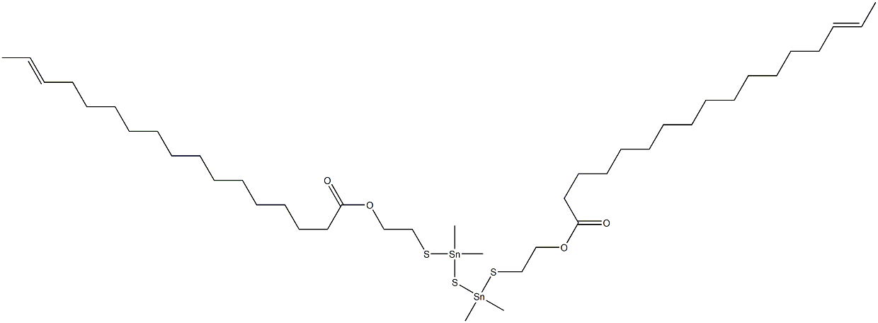 Bis[dimethyl[[2-(14-hexadecenylcarbonyloxy)ethyl]thio]stannyl] sulfide Struktur