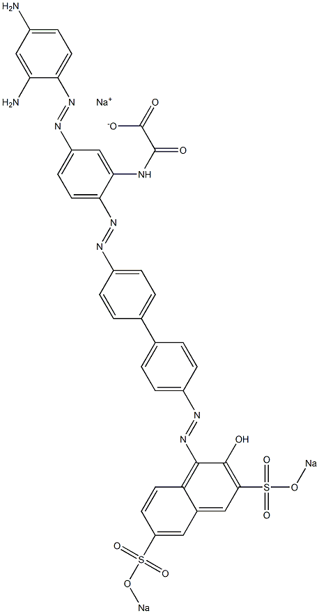 N-[5-[(2,4-Diaminophenyl)azo]-2-[[4'-[[2-hydroxy-3,6-bis(sodiosulfo)-1-naphthalenyl]azo]-1,1'-biphenyl-4-yl]azo]phenyl]oxamidic acid sodium salt Struktur