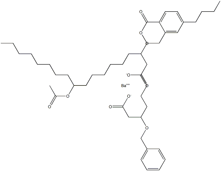 Bis(3-benzyloxy-10-acetyloxystearic acid)barium salt Struktur