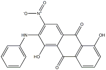 2-Anilino-1,5-dihydroxy-3-nitroanthraquinone Struktur