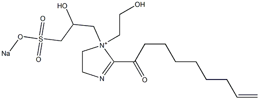 1-(2-Hydroxyethyl)-1-[2-hydroxy-3-(sodiooxysulfonyl)propyl]-2-(8-nonenoyl)-2-imidazoline-1-ium Struktur