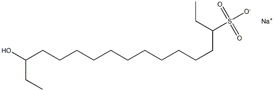 15-Hydroxyheptadecane-3-sulfonic acid sodium salt Struktur