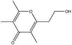 3,5,6-Trimethyl-2-(2-hydroxyethyl)-4H-pyran-4-one Struktur