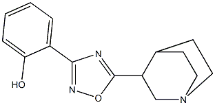 5-(1-Azabicyclo[2.2.2]octan-3-yl)-3-(2-hydroxyphenyl)-1,2,4-oxadiazole Struktur